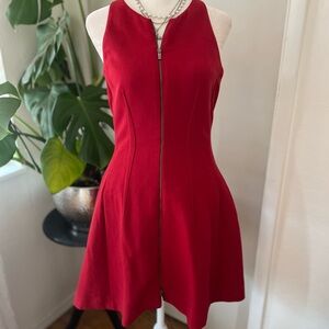BCBGMaxAzria Red Peplum Halter Dress Cocktail